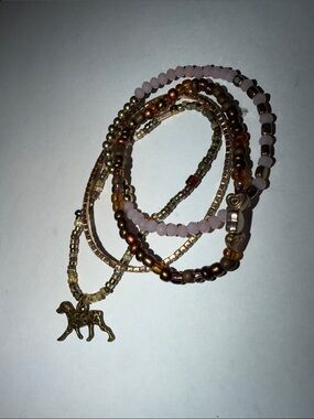 Habitat Brown and Gold Beaded Bracelet Set